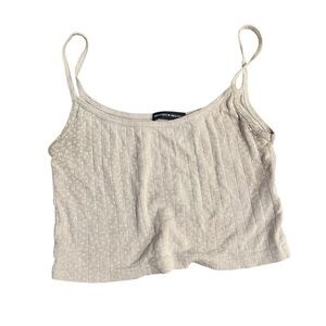 Brandy Melville Gray Floral Pajama Tank Cropped Top Spagetti Strap OS